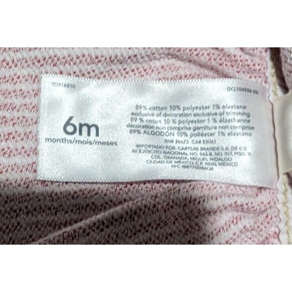 OshKosh Baby Bgosh Vestbak Jumper Dress 6 Months Girls Red Train Striped - Picture 4 of 7